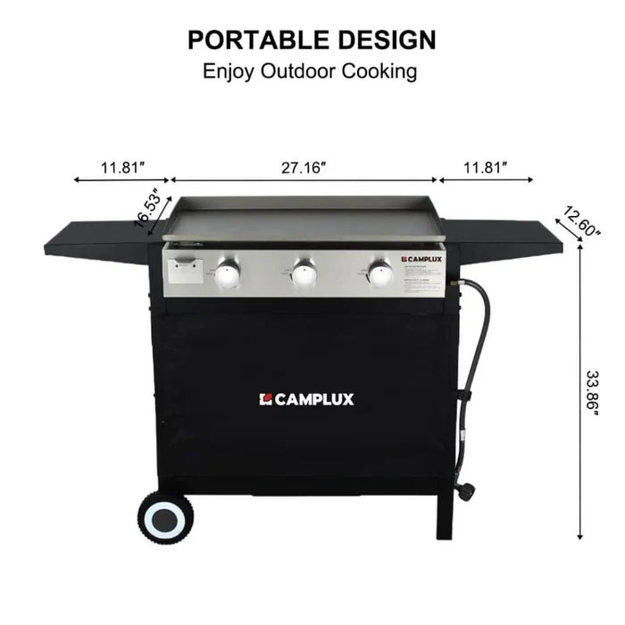 Camplux Outdoor Gas Griddle Grill Combo 3 Burner